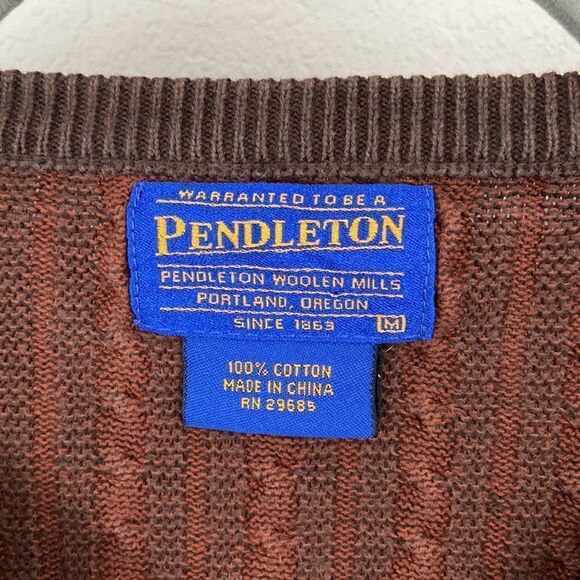 Vintage Pendleton Knit V-Neck Brown Sweater size Medium - Picture 3 of 4